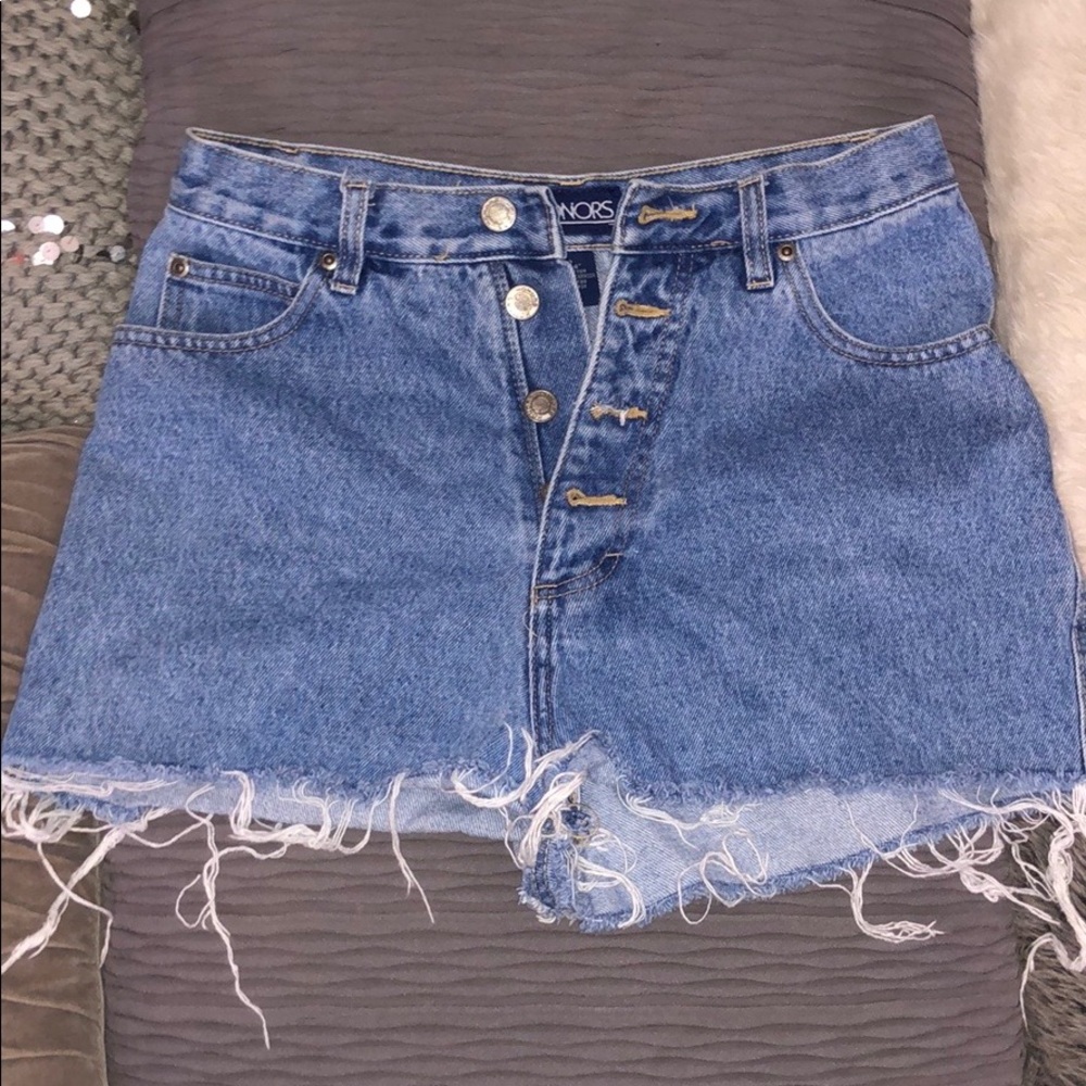 High waisted denim jean shorts